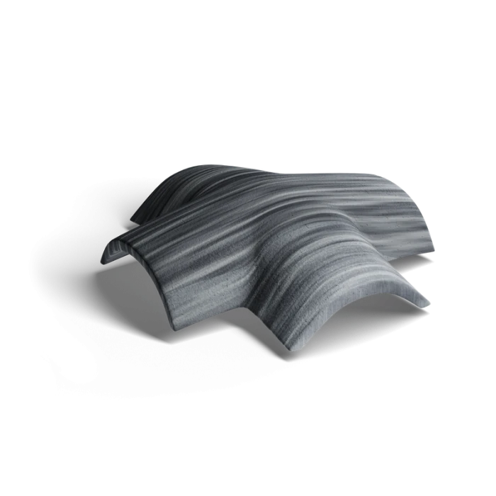 Х-образная черепица для наклонных хребтов 35 градусов Antik Серый Kriastak