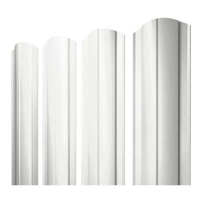 Штакетник Круглый фигурный Grand Line 0,45 Полиэстер RAL 9003 Сигнальный Белый